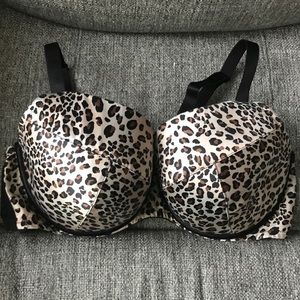 Cacique Leopard-Print Balconette Bra - Size 44D